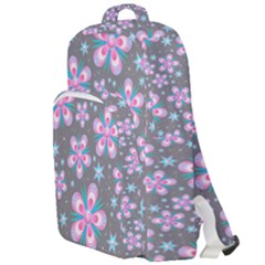 Seamless Pattern Flowers Pink Double Compartment Backpack by Pakrebo