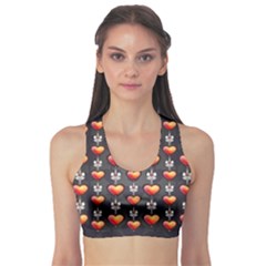 Love Heart Background Sports Bra by Pakrebo