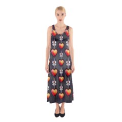 Love Heart Background Sleeveless Maxi Dress by Pakrebo