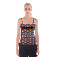 Love Heart Background Spaghetti Strap Top by Pakrebo