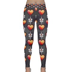 Love Heart Background Classic Yoga Leggings by Pakrebo