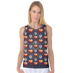 Love Heart Background Women s Basketball Tank Top by Pakrebo