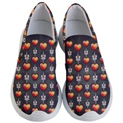 Love Heart Background Women s Lightweight Slip Ons by Pakrebo