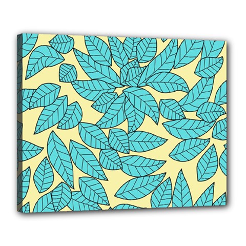 Leaves Dried Leaves Stamping Canvas 20  X 16  (stretched) by Pakrebo