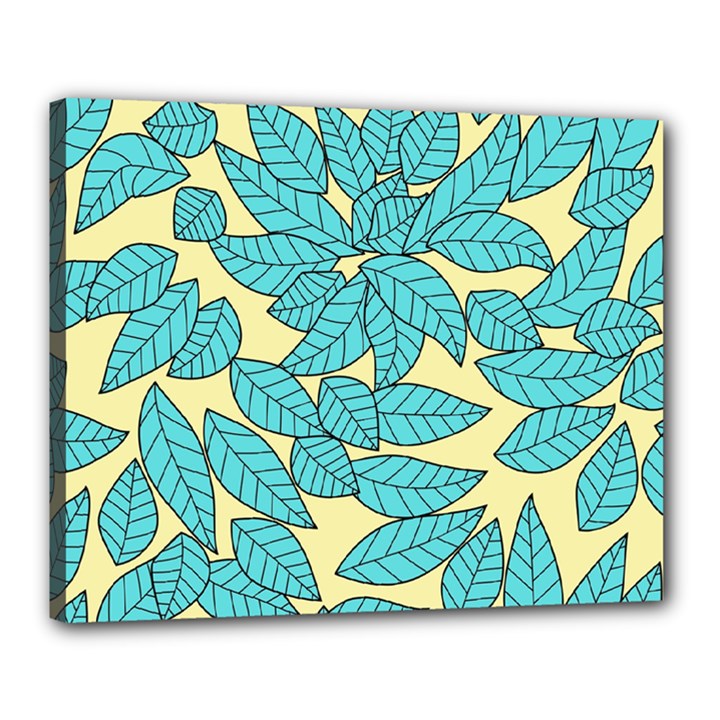 Leaves Dried Leaves Stamping Canvas 20  x 16  (Stretched)