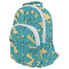 Leaves Dried Leaves Stamping Rounded Multi Pocket Backpack by Pakrebo