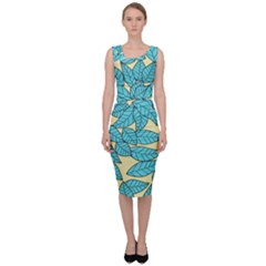 Leaves Dried Leaves Stamping Sleeveless Pencil Dress by Pakrebo