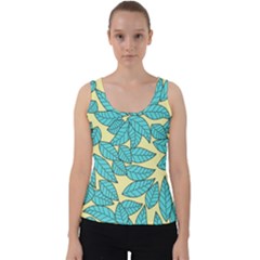 Leaves Dried Leaves Stamping Velvet Tank Top by Pakrebo