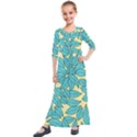 Leaves Dried Leaves Stamping Kids  Quarter Sleeve Maxi Dress View1