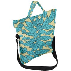 Leaves Dried Leaves Stamping Fold Over Handle Tote Bag by Pakrebo