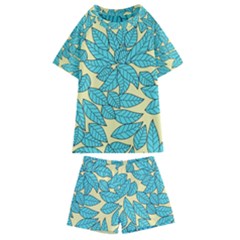 Leaves Dried Leaves Stamping Kids  Swim Tee And Shorts Set by Pakrebo