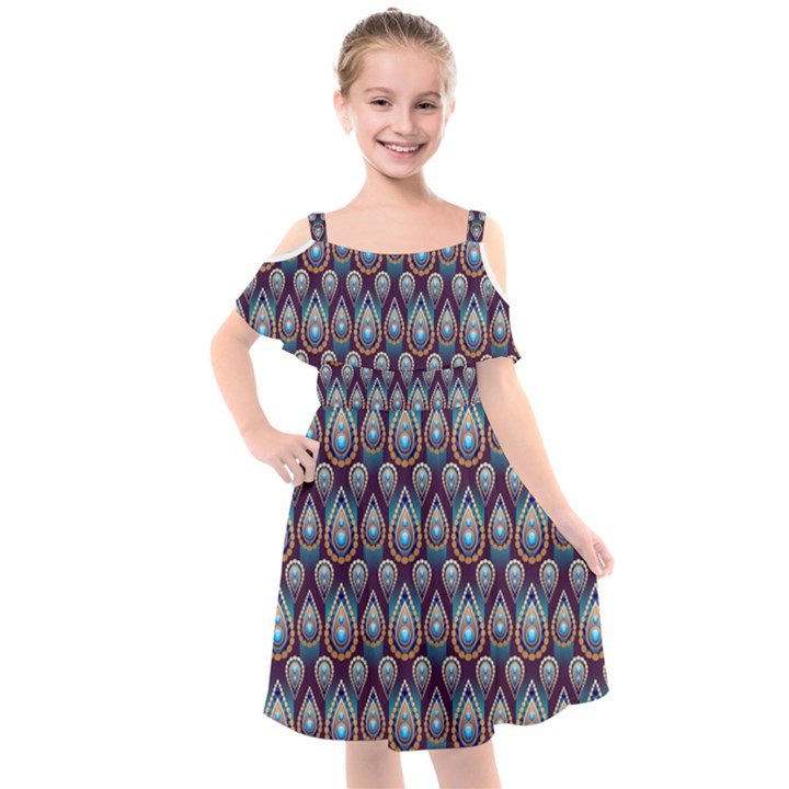 Illustrations Seamless Pattern Pattern Kids  Cut Out Shoulders Chiffon Dress