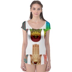 Evil Eye Protection Charm Colorful Boyleg Leotard  by Pakrebo