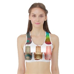 Evil Eye Protection Charm Colorful Sports Bra With Border by Pakrebo