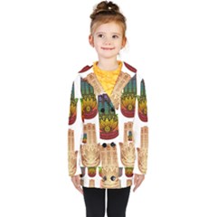 Evil Eye Protection Charm Colorful Kids  Double Breasted Button Coat