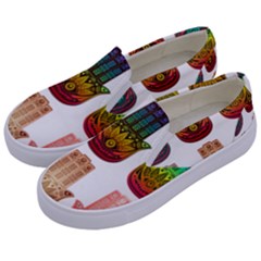 Evil Eye Protection Charm Colorful Kids  Canvas Slip Ons by Pakrebo