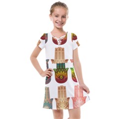 Evil Eye Protection Charm Colorful Kids  Cross Web Dress by Pakrebo