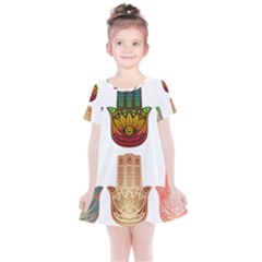 Evil Eye Protection Charm Colorful Kids  Simple Cotton Dress by Pakrebo