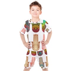 Evil Eye Protection Charm Colorful Kids  Tee And Shorts Set by Pakrebo