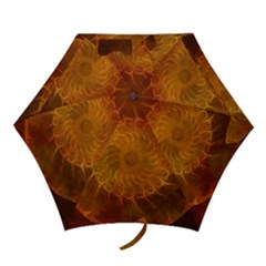 Orange Warm Hues Fractal Chaos Mini Folding Umbrellas by Pakrebo