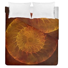 Orange Warm Hues Fractal Chaos Duvet Cover Double Side (queen Size) by Pakrebo