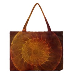 Orange Warm Hues Fractal Chaos Medium Tote Bag by Pakrebo