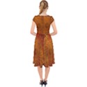 Orange Warm Hues Fractal Chaos Cap Sleeve Front Wrap Midi Dress View2