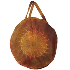 Orange Warm Hues Fractal Chaos Giant Round Zipper Tote by Pakrebo