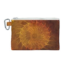 Orange Warm Hues Fractal Chaos Canvas Cosmetic Bag (medium) by Pakrebo