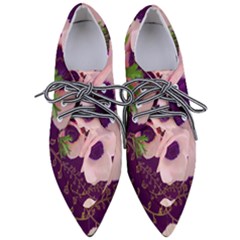 Flowers Pointed Oxford Shoes by BIBILOVER