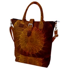 Orange Warm Hues Fractal Chaos Buckle Top Tote Bag by Pakrebo