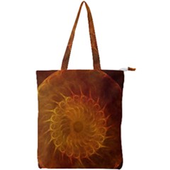 Orange Warm Hues Fractal Chaos Double Zip Up Tote Bag by Pakrebo