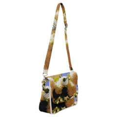 Yellow Snowball Branch Shoulder Bag With Back Zipper by okhismakingart