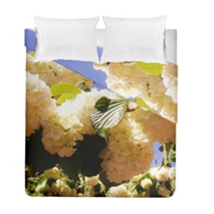 Yellow Snowball Branch Duvet Cover Double Side (full/ Double Size) by okhismakingart