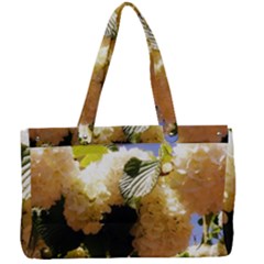 Yellow Snowball Branch Canvas Work Bag by okhismakingart