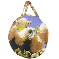 Yellow Snowball Branch Giant Round Zipper Tote by okhismakingart