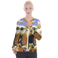 Yellow Snowball Branch Casual Zip Up Jacket by okhismakingart