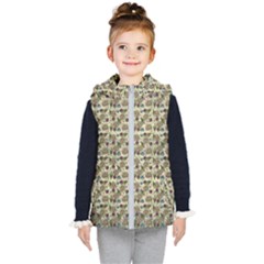 Distressed Cracked Doll Head Pattern Kids  Hooded Puffer Vest