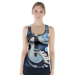 Black & Bleu Racer Back Sports Top by valvescovi