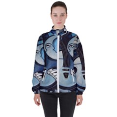 Black & Bleu Women s High Neck Windbreaker