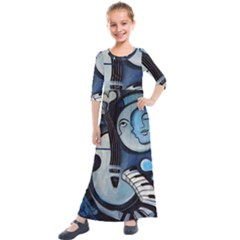 Black & Bleu Kids  Quarter Sleeve Maxi Dress by valvescovi