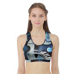 Black & Bleu Sports Bra With Border by valvescovi