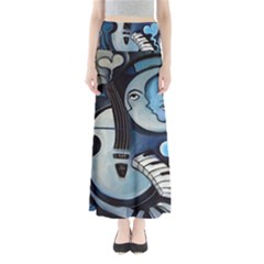 Black & Bleu Full Length Maxi Skirt by valvescovi