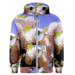 Pink Snowball Branch  Men s Zipper Hoodie by okhismakingart