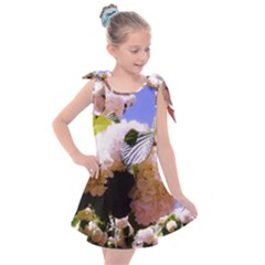 Pink Snowball Branch  Kids  Tie Up Tunic Dress by okhismakingart