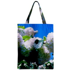 Blue Snowball Branch Zipper Classic Tote Bag by okhismakingart