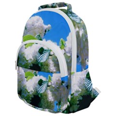 Blue Snowball Branch Rounded Multi Pocket Backpack