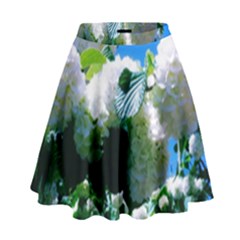 Blue Snowball Branch High Waist Skirt by okhismakingart