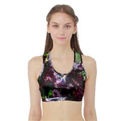 Galaxy Tulip Sports Bra With Border by okhismakingart