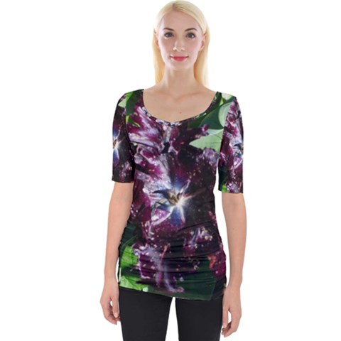 Galaxy Tulip Wide Neckline Tee by okhismakingart